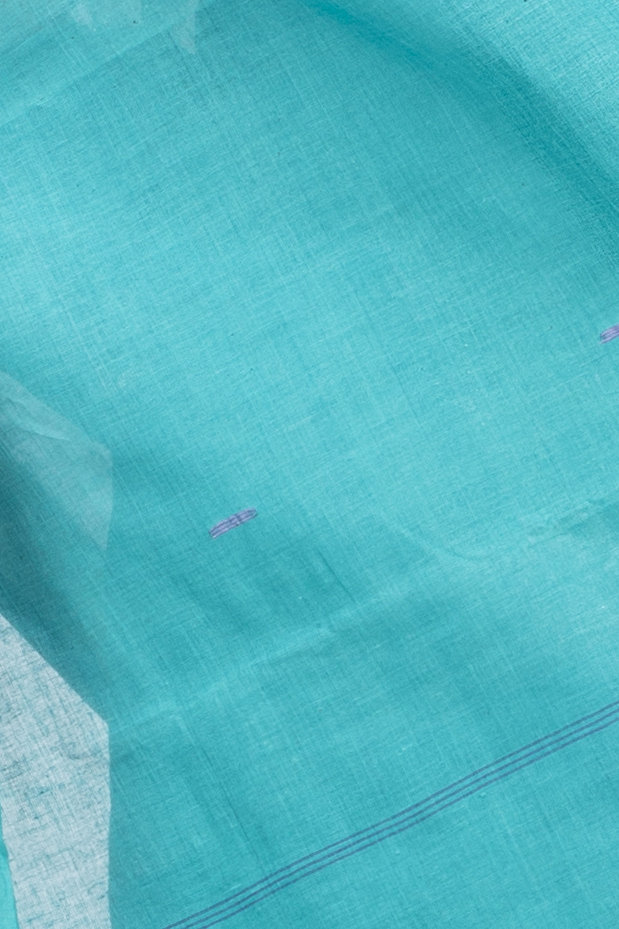 See Blue Pure Cotton Gaela Tant Saree (920)